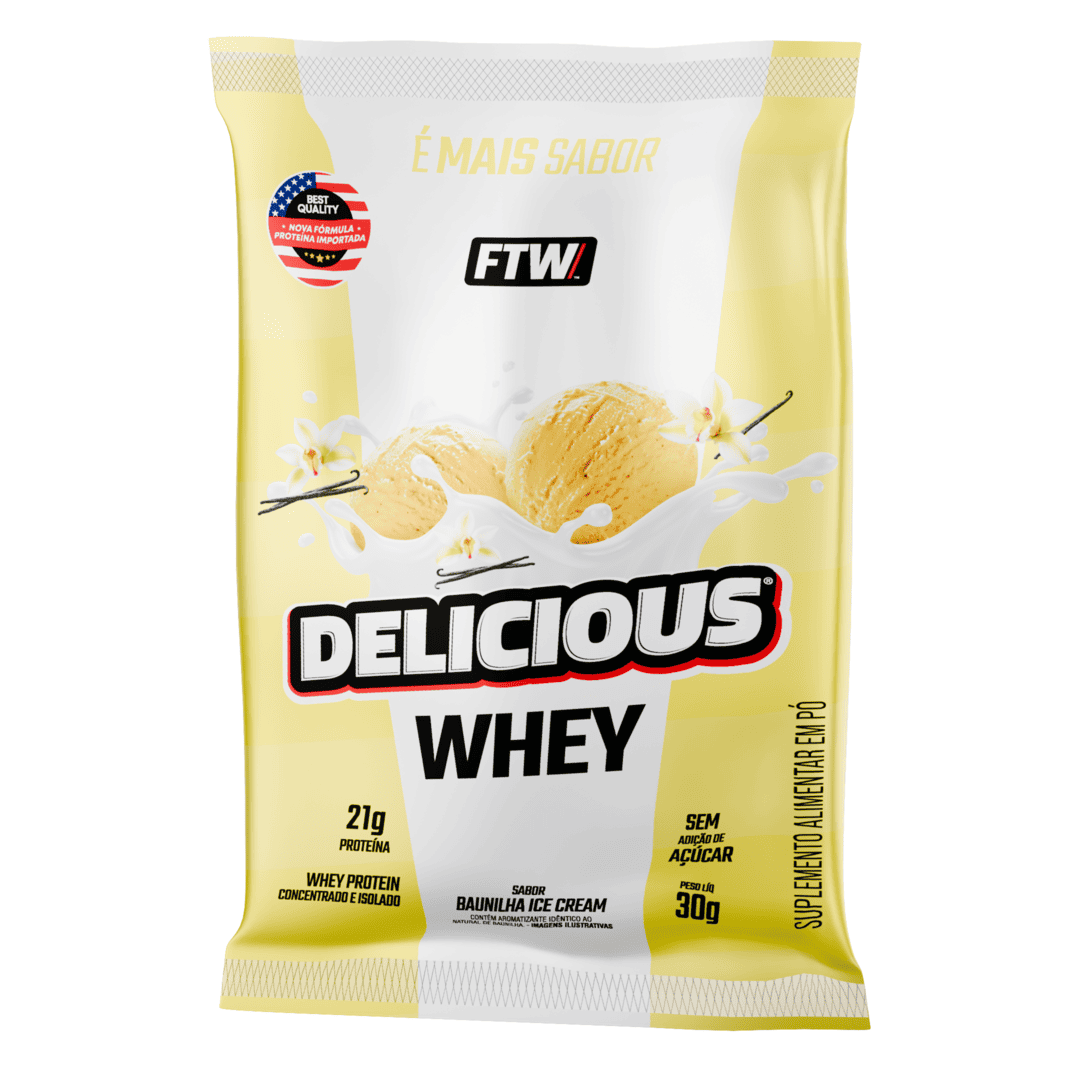 Whey Protein Delicious Sachê 30g Sabor Baunilha Ice Cream - FTW