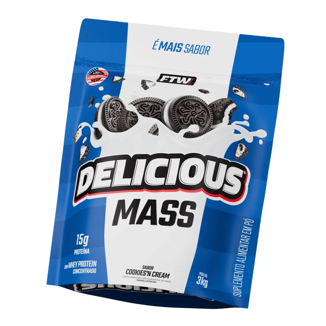 Hipercalórico Delicious MASS Cookies'N Cream 3kg - FTW