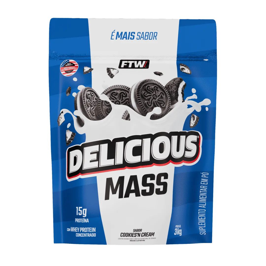 Hipercalórico Delicious MASS Cookies'N Cream 3kg - FTW