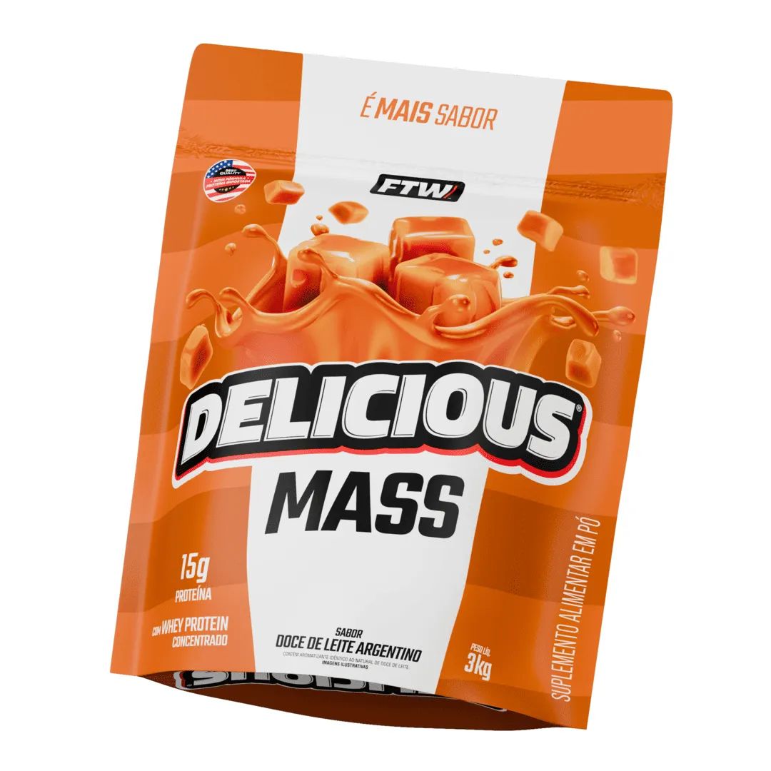 Hipercalórico Delicious MASS Doce de Leite Argentino 3kg - FTW