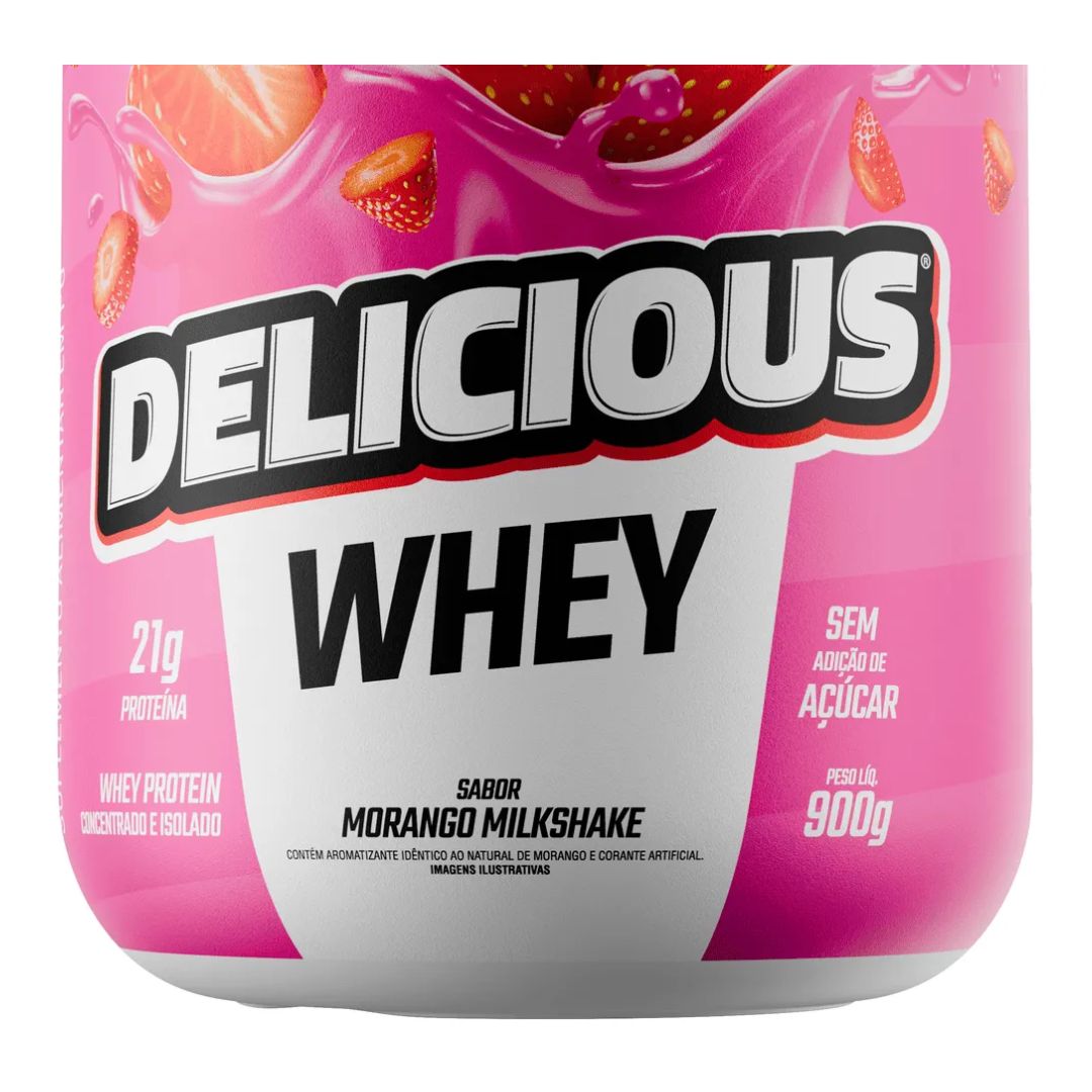 Whey Protein Delicious Morango Milk Shake 900g - FTW