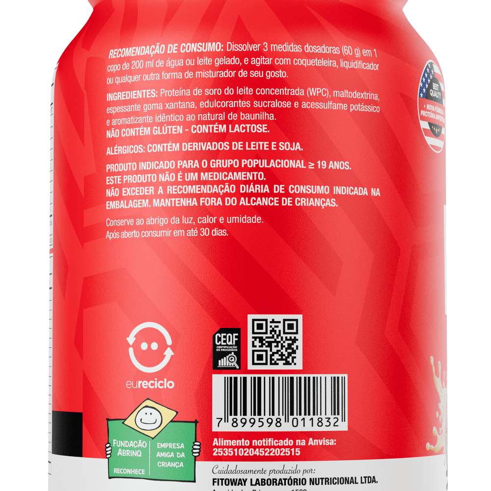 Whey Ultra Protein 900g Sabor Baunilha - FTW